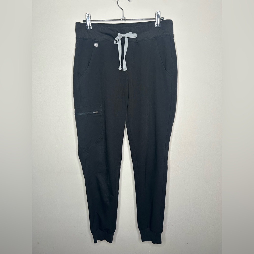 Figs Zamora Jogger Scrub Pants Black Health Care Work Nurse Vet Tech size Small - Picture 2 of 11